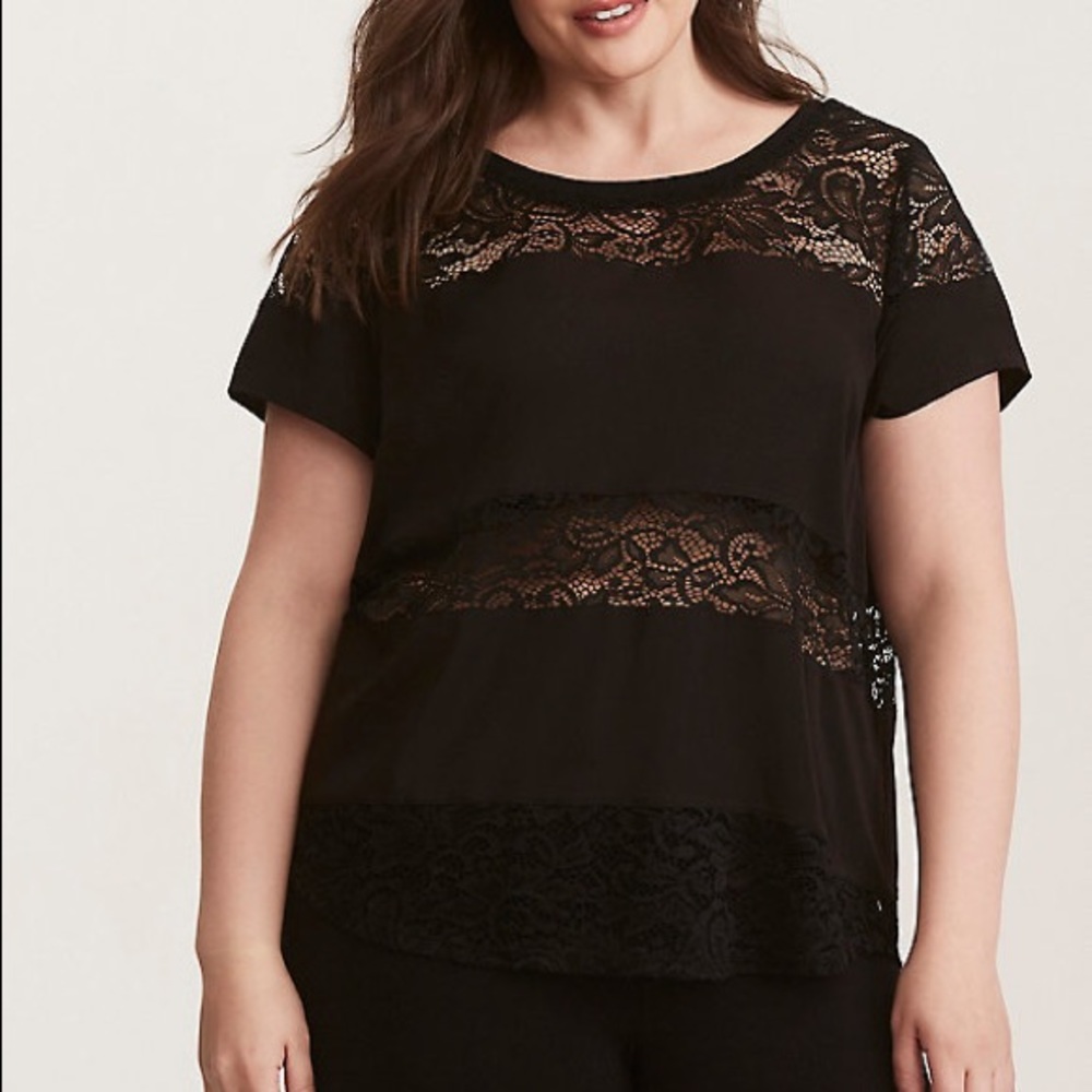Cute top with satiny and lacy sections